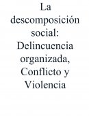 La descomposición social: Delincuencia organizada, Conflicto y Violencia
