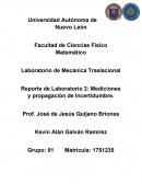 Reporte de Laboratorio 2: Mediciones y propagación de Incertidumbre.