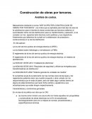 Construcción de obras por terceros. Análisis de costos