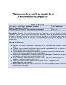 Elaboración de un perfil de puesto de un administrador de empresas