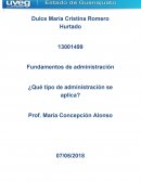 ¿Qué tipo de administración se aplica?