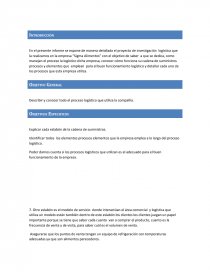 Describir y conocer todo el proceso logístico que utiliza la compañía.. Página 1