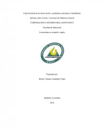 Informe Lecciones de Didáctica General. Página 1