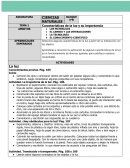 Planeacion Deducirás algunas características de la luz a partir de su interacción con los objetos.