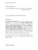 Universidad DE LAS CONTROVERSIAS SOBRE EL ESTADO CIVIL DE LAS PERSONAS Y DEL DERECHO FAMILIAR.