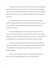 LAS HABILIDADES INTERPERSONALES Y LA GESTIÓN DE PROYECTOS. Página 1