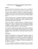 La importancia de los ambientes de aprendizaje. Fundamento teórico metodológico.