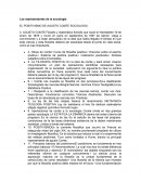 Los representantes de la sociología EL POSITIVISMO DE AGUSTO COMTE SOCIOLOGIA