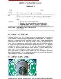 Reading For Business English. Página 1