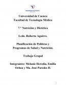 Planificación de Políticas y Programas de Salud y Nutrición