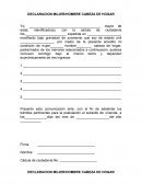 DECLARACION MUJER/HOMBRE CABEZA DE HOGAR