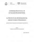 EL PROYECTO DE INTERVENCIÓN DEL ASESOR TÉCNICO PEDAGÓGICO
