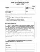 EVALUACIÓN DE LECTURA “ HUSH- HUSH” s/r