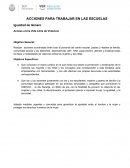 Acciones para trabajar en las escuelas