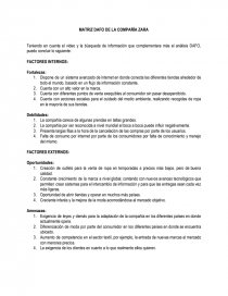 Matriz DAFO de la empresa ZARA - Documentos de Investigación - leydipulido13