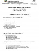 CONTENIDOS PRUEBAS DE ADMISIÓN