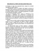 Discurso FIESTA DE EDUCACIÓN FÍSICA