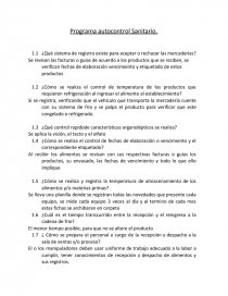 PROGRAMA DE AUTO CONTROL SANITARIO. Página 1
