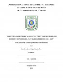 LAS PYMES GATRONOMICAS Y EL CRECIMIENTO ECONOMICO DEL DISTRITO DE MORALES – SAN MARTIN PERIODO 2010 – 2015”