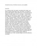 VIOLENCIA EN LA POLÍTICA HACIA LAS MUJERES