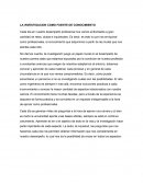 LA INVESTIGACION COMO FUENTE DE CONOCIMIENTO