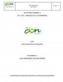 Actividad Ley 1370 – Impuesto al patrimonio