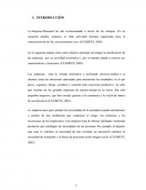 Clasificacion de empresas. Caso Empresa Mercantil. Página 1