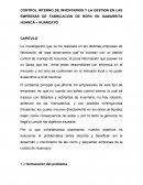 CONTROL INTERNO DE INVENTARIOS Y LA GESTION EN LAS EMPRESAS DE FABRICACION DE ROPA EN GAMARRITA HUANCA – HUANCAYO