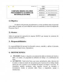 Procedimientos de acarreo en mina. Página 1