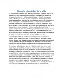 Identidad y Filosofía de la vida