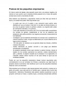 Postura de los pequeños empresarios