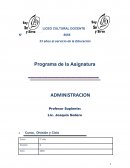 Programa de la Asignatura ADMINISTRACION