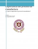 Importancia del proceso de manufactura