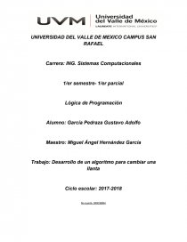 Trabajo: Desarrollo de un algoritmo para cambiar una llanta. Página 1