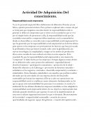 Actividad De Adquisición Del conocimiento. Responsabilidad social empresarial