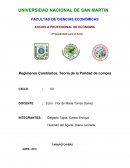 Regímenes Cambiarios. Teoría de la Paridad de compra