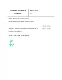 Documentar un problema de investigación. Página 1