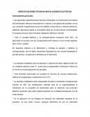 ESPECIFICACIONES TÉCNICAS INSTALACIONES ELECTRICAS