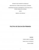 POLÍTICA DE EDUCACIÓN PRIMARIA