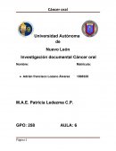 Investigación documental Cáncer oral