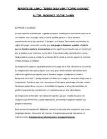 REPORTE DEL LIBRO: “JUEGO DELA VIDA Y COMO JUGARLO”. Página 1
