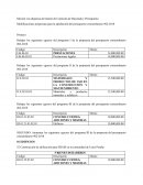 Modificaciones propuestas para la aprobación del presupuesto extraordinario