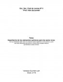 Importancia de los elementos quimicos para los seres vivos