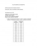 TALLER NUMERICO ECONOMETRIA ESPECIALIZACION EN FINANZAS GRUPO 2.