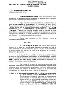 INCIDENTE LIQUIDACION DE SOCIEDAD CONYUGAL INCIDENTE DE LIQUIDACION DE LA SOCIEDAD  CONYUGAL - Trabajos - paulpote