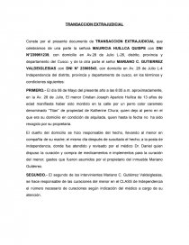 TRANSACCION EXTRAJUDICIAL. Página 1