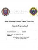 Reporte de la Valoración de Enfermería de paciente de práctica clínica