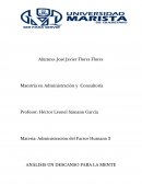 ANÁLISIS UN DESCANSO PARA LA MENTE