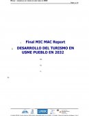 DESARROLLO DEL TURISMO EN USME PUEBLO EN 2032