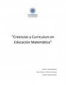 “Creencias y Curriculum en Educación Matemática”- istoria y Políticas Curriculares